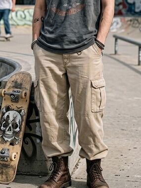 Cabelas Trail Hiker Cargo Pants Mens 26x29 Khaki Tan Canvas Rugged Outdoor